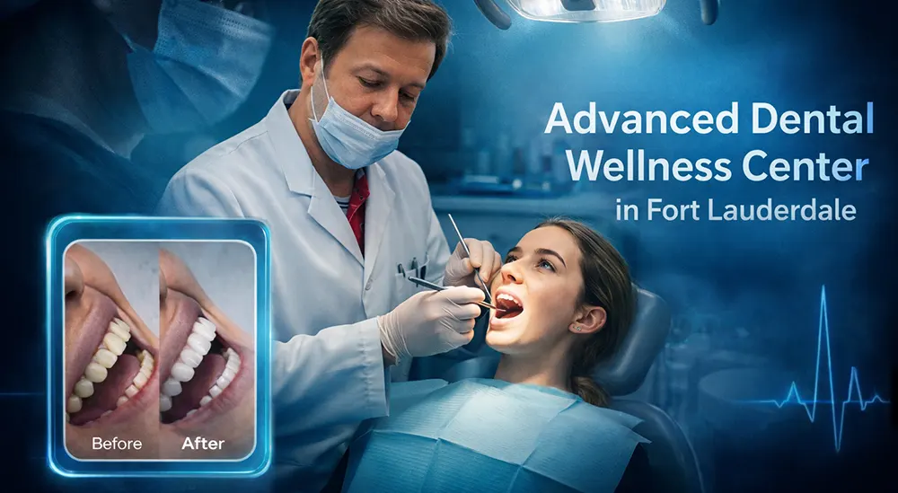 Boris Lipovetski performing a dental examination on a patient